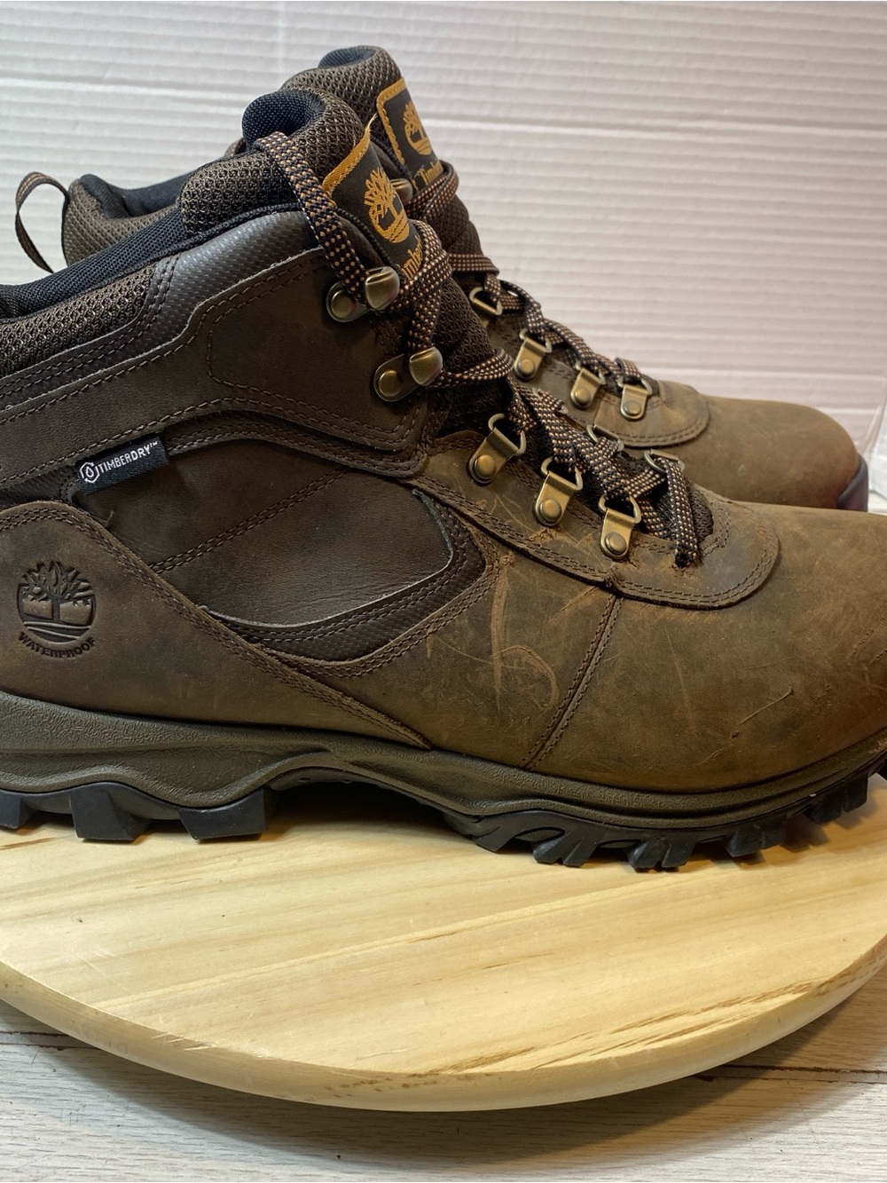 Timberland Mt. Maddsen Waterproof Mid HikerBrown Leather Boots Mens Sz 13W